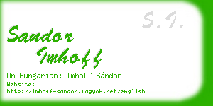 sandor imhoff business card